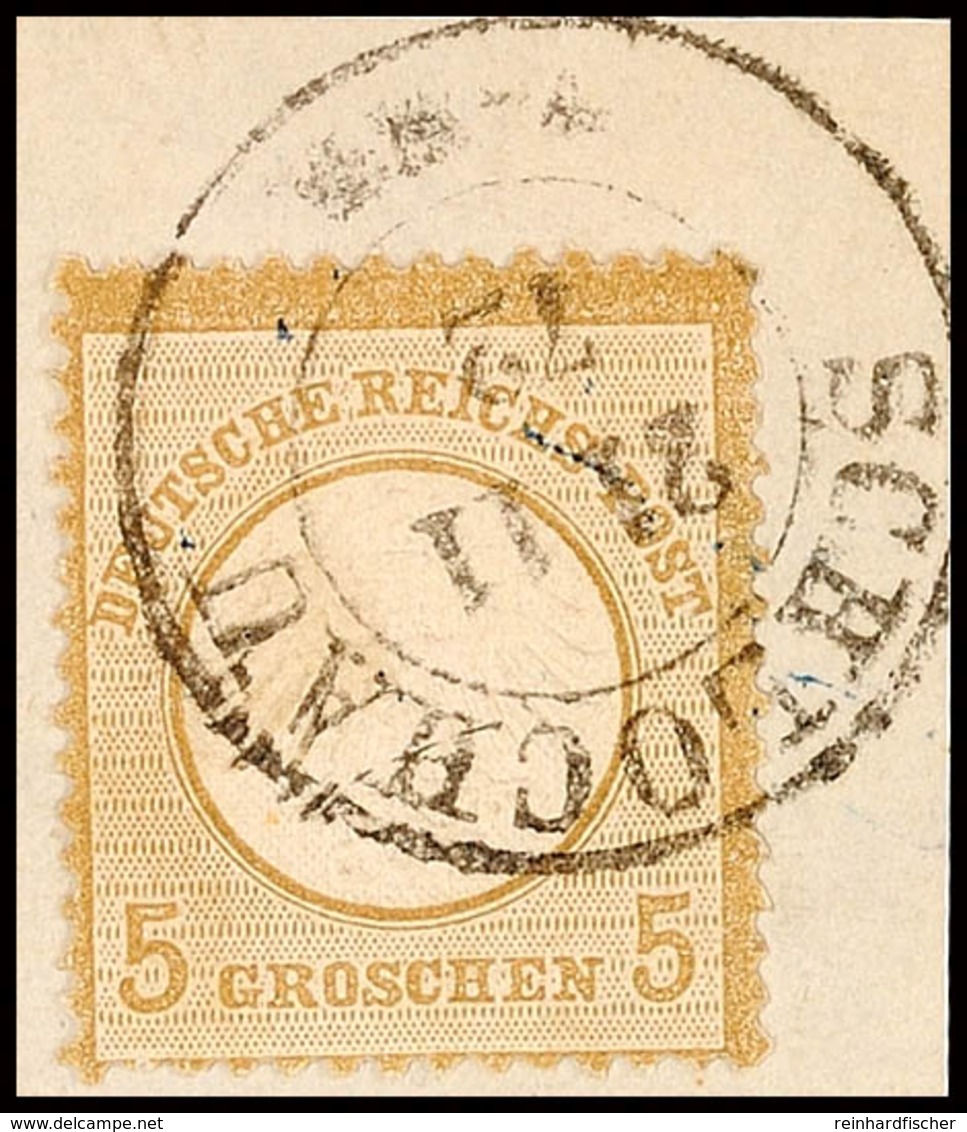 5 Gr. Kleiner Brustschild, Farbfrisch, Mit Preussen-K2 "SCHLOCHAU 21 11 72" (OPD Marienwerder) Auf Weißen Briefstück, Un - Other & Unclassified