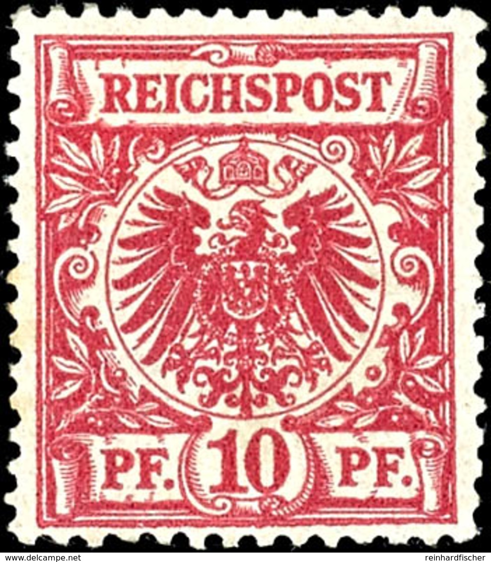 10 Pfennig Krone/Adler Rosarot, Tadellos Ungebraucht, Gepr. Zenker BPP, Mi. 320.-, Katalog: 47a * - Andere & Zonder Classificatie