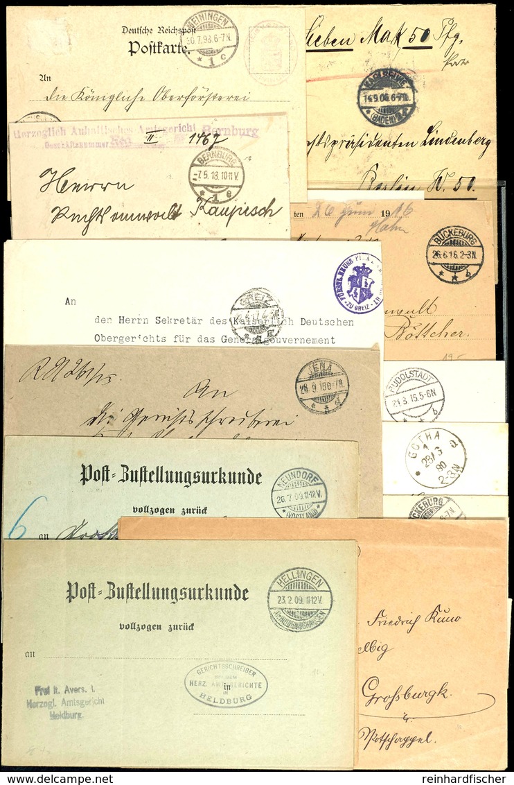 1898 - 1918, 12 Markenlose Dienstbriefe Mit Diversen "Frei"-Vermerken Und -stempeln, Interessante Partie  BF - Andere & Zonder Classificatie
