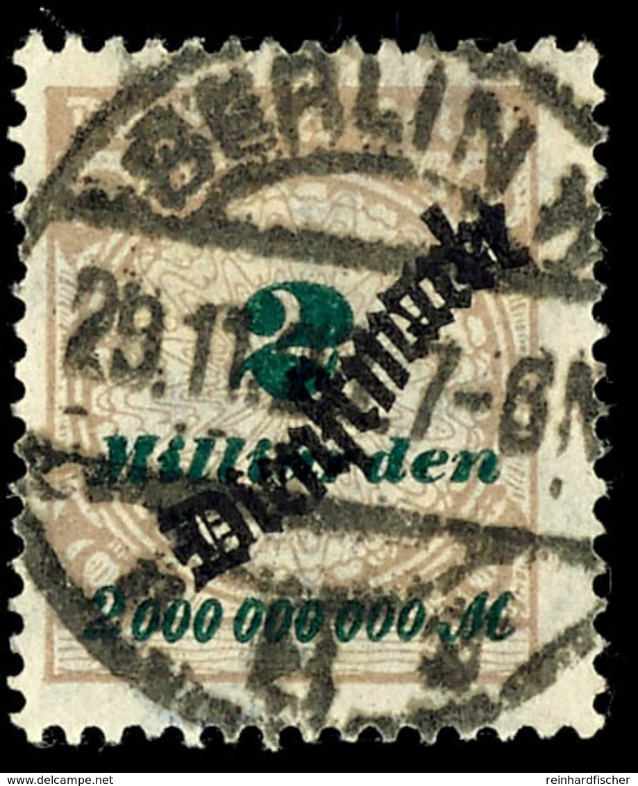 2 Mrd. M. Schlangenaufdruck, Zentrisch Gestempelt KBS "BERLIN 29.11.22", Tadellose Erhaltung, Gepr. Infla Und Peschl, Mi - Andere & Zonder Classificatie