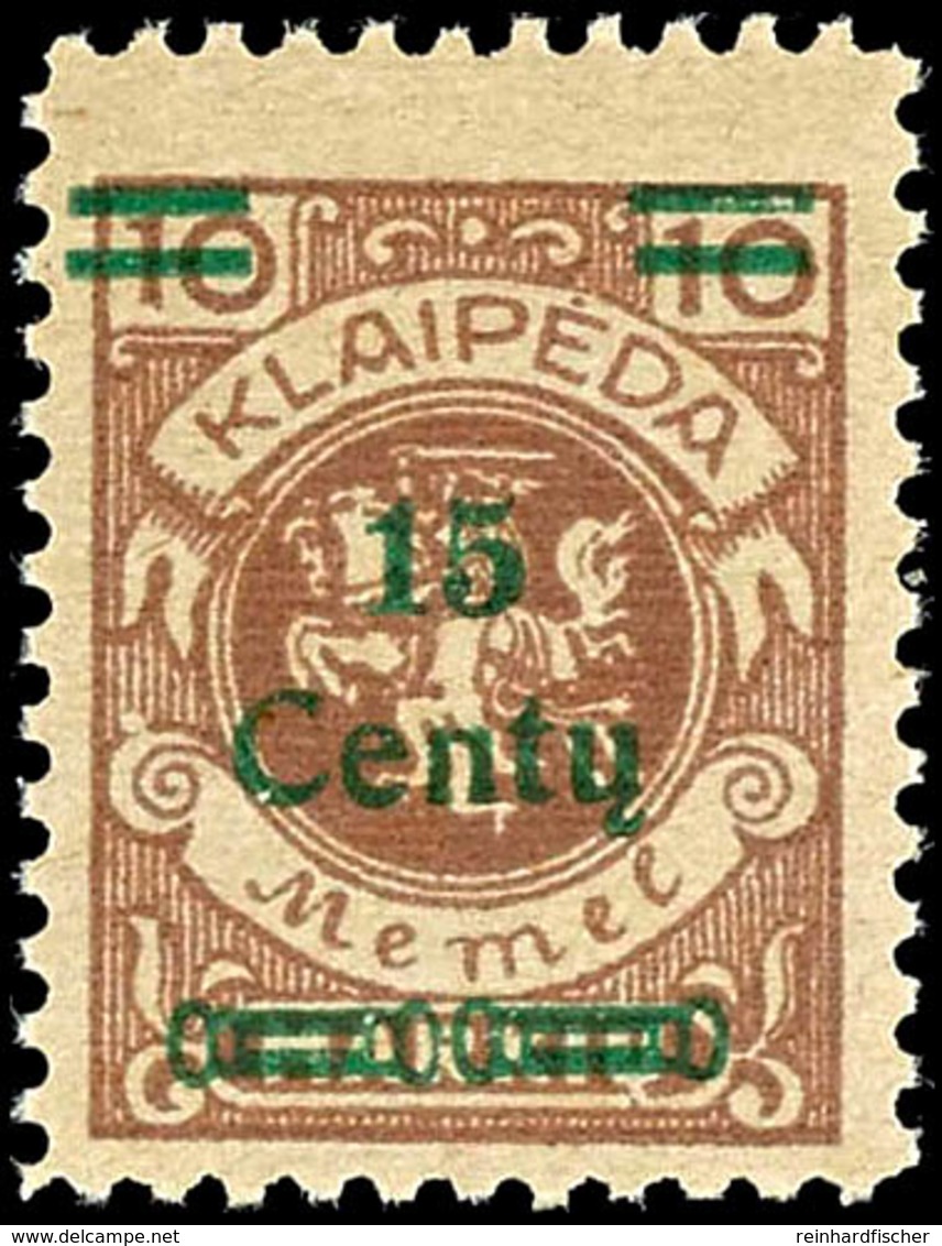 15 Cent Auf 10 Mark, Type I, Postfrisch, Geprüft Nestor VP, Mi. 250,-, Katalog: 206 ** - Andere & Zonder Classificatie