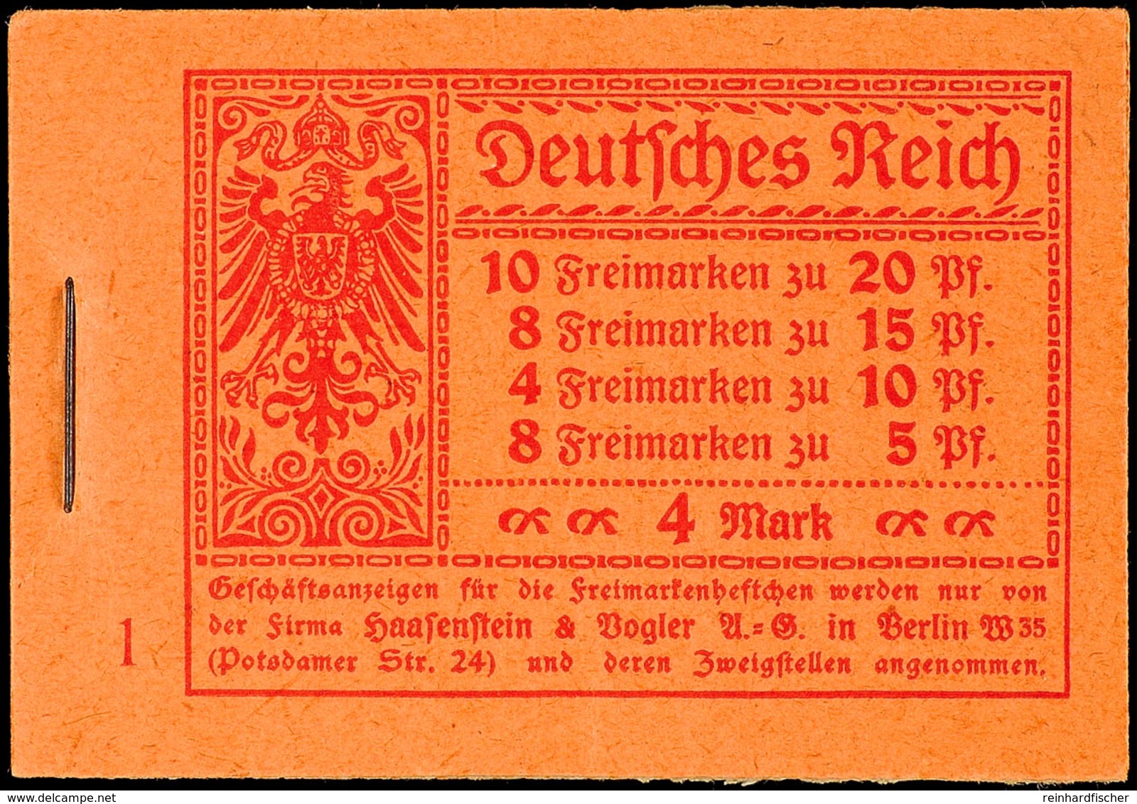 Germania 1920, Markenheftchen, Postfrisch (HBl. 26 Leichte Anhaftung), Mi. 300.-, Katalog: MH13A ** - Booklets