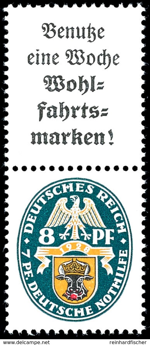 A2+8 Pfg., Nothilfe 1928, Senkrechter Zusammendruck Postfrisch, Mi. 900,-, Katalog: S64 ** - Andere & Zonder Classificatie