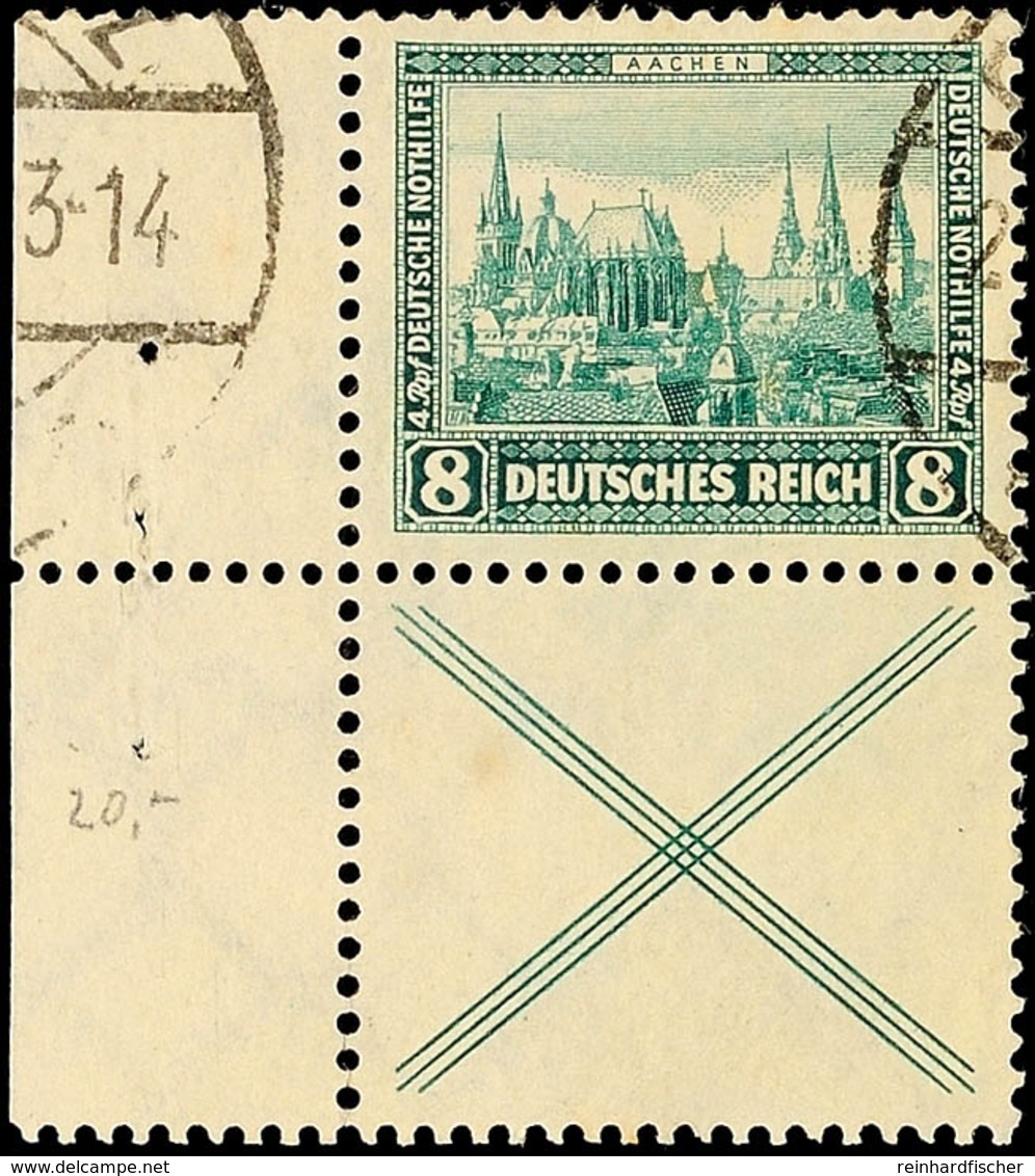 8 Pf.+X, Nothilfe 1930, Senkrechter Zusammendruck Mit Rand, Gestempelt, Mi. 150,-, Katalog: S80 O - Andere & Zonder Classificatie