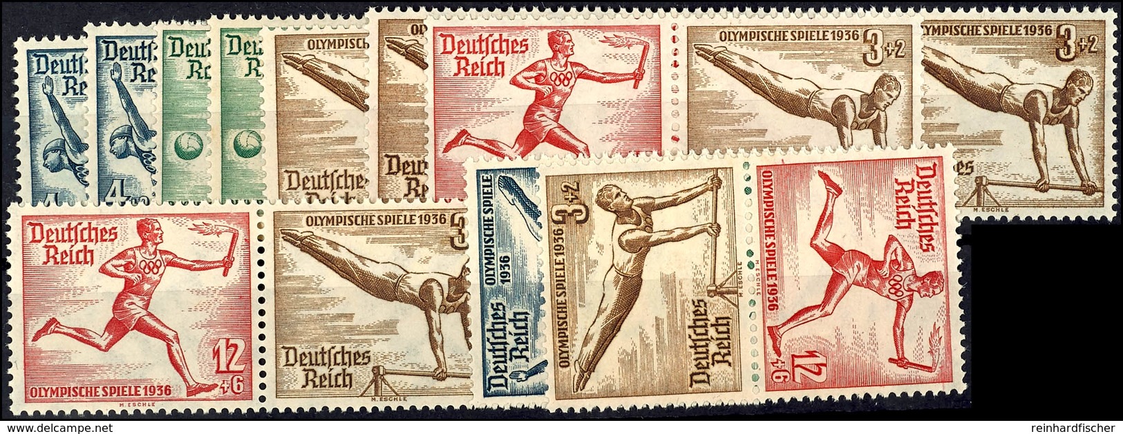 1936, Kpl. Zusammendruck-Garnitur "Olympiade 1936", Mi. 204,--, Katalog: SK27/W110 ** - Andere & Zonder Classificatie