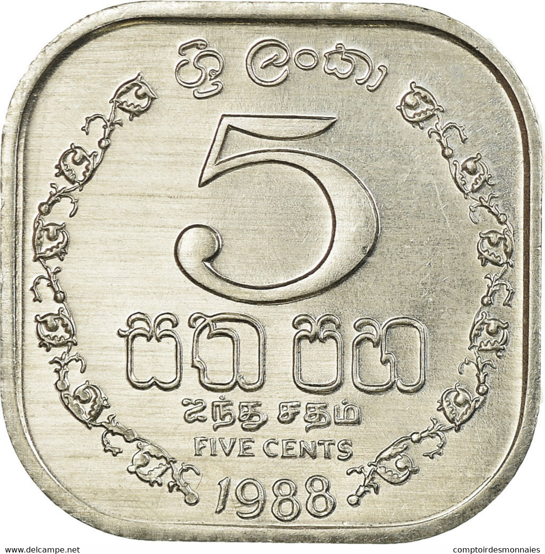 Monnaie, Sri Lanka, 5 Cents, 1988, SUP, Aluminium, KM:139a - Sri Lanka