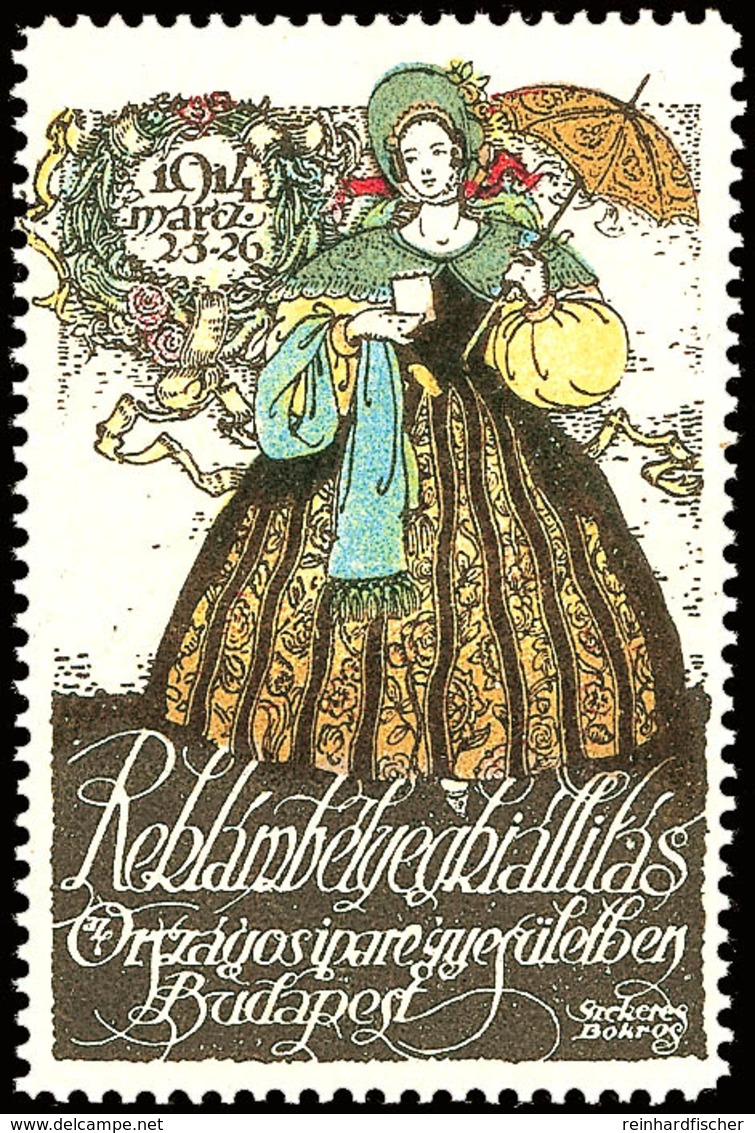 1914 Budapest, 23-26 Martz, Mehrfarbige Gezähnte Vignette Mit Darstellung Ein Dame Im Biedermeierkostüm - Other & Unclassified
