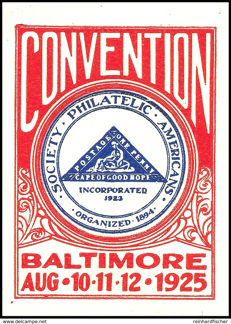 1925 Baltimore, Convention Der Society Philatelic Americans Aug 10-11-12, Geschnittene Marke (Kap Der Guten Hoffnung Mi. - Andere & Zonder Classificatie