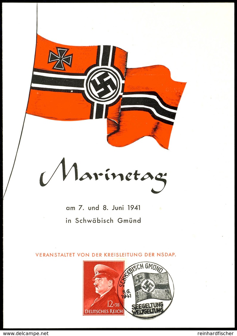 1941, Marinetag Am 7. Und 8. Juni In Schwäbisch Gmünd, Veranstaltet Von Der Kreisleitung Der NSDAP, Dekoratives DIN A5 C - Other & Unclassified