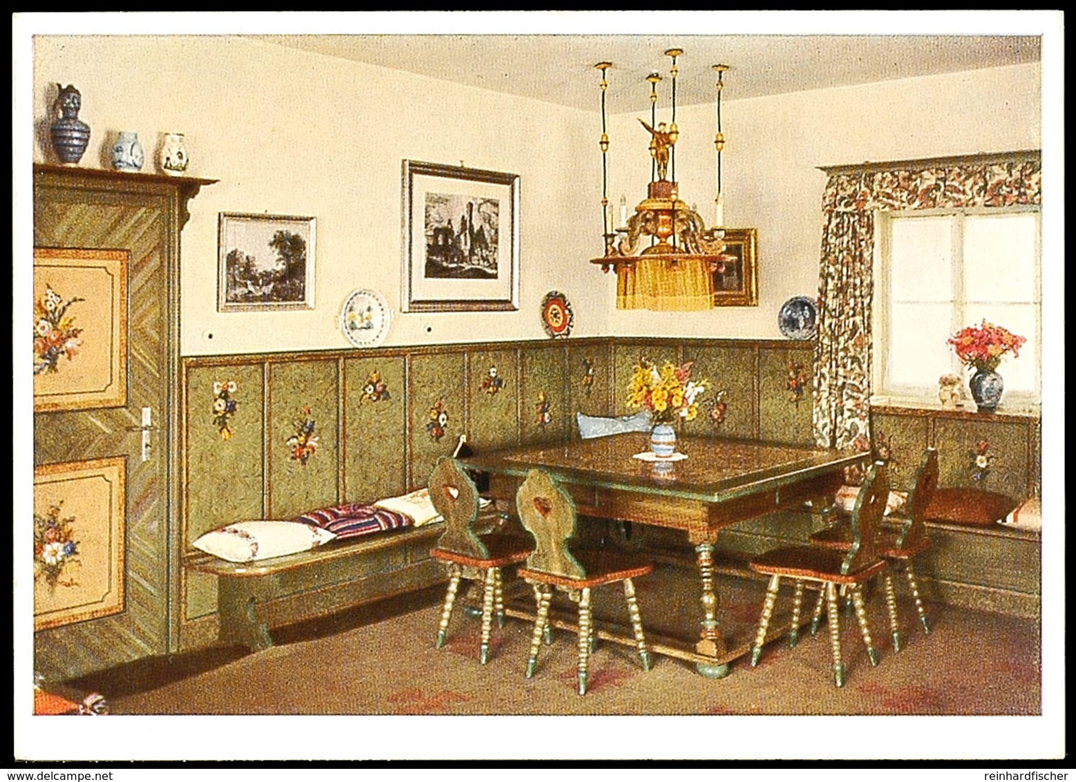 1940, Obersalzberg, Landhaus Des Reichskanzlers, Color Fotokarte Mit Abb. "Innenraum Im Hause Wachenfeld", Verlag Photo  - Andere & Zonder Classificatie