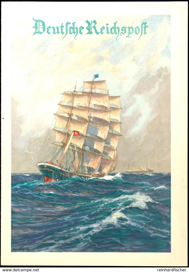 "Segelschiff Mit Hakenkreuzfahne", Schmuckblatt-Telegramm In Tadelloser Erhaltung, Gebraucht, Katalog: C187Lx2 O - Andere & Zonder Classificatie