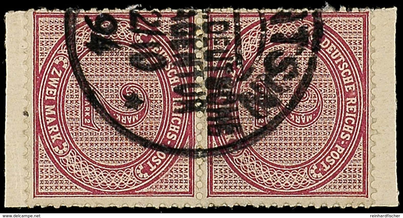 2 Mark Braunpurpur Im Senkrechten Paar Auf Pracht-Briefstück Mit Stempel TIENTSIN KDPAG ...2.10.94, Randklebung, Marken  - China (kantoren)