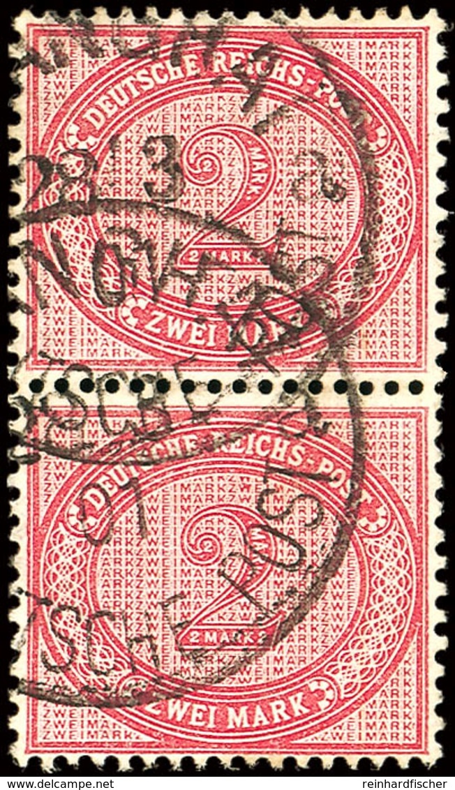 2 Mk Lilakarmin, Senkrechtes Paar Mit Stempel SHANGHAI DP A 28.3.01 Zur Petschili-Zeit, Obere Marke Etwas Höher, Sonst B - China (kantoren)