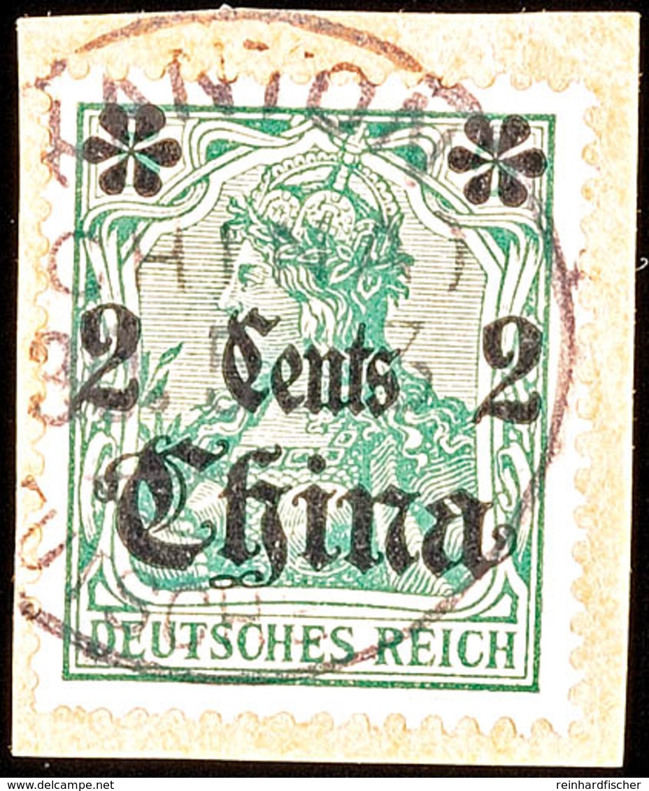 KANTON 30 5 13 Fast Vollständig Auf Briefstück 2 C. Auf 5 Pf. Germania (2/2 Z), Katalog: 16 BS - China (kantoren)