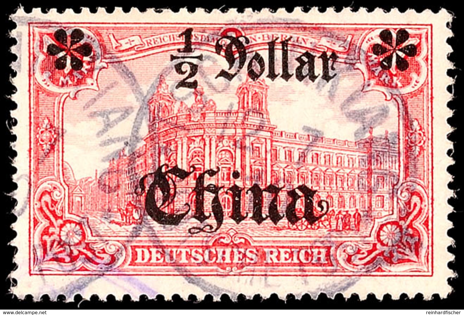 TSCHINKIANG DP 12.7.10, Klar Und Komplett Auf Loser Marke 1/2 Dollar Auf 1 M. Ohne Wasserzeichen, Leichte Bugspur, Sonst - China (kantoren)