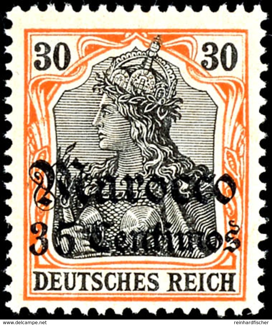 35 Centimes Auf 30 Pfennig Postfrisch, Ohne Signatur, Michel 42,-, Katalog: 39 ** - Marokko (kantoren)