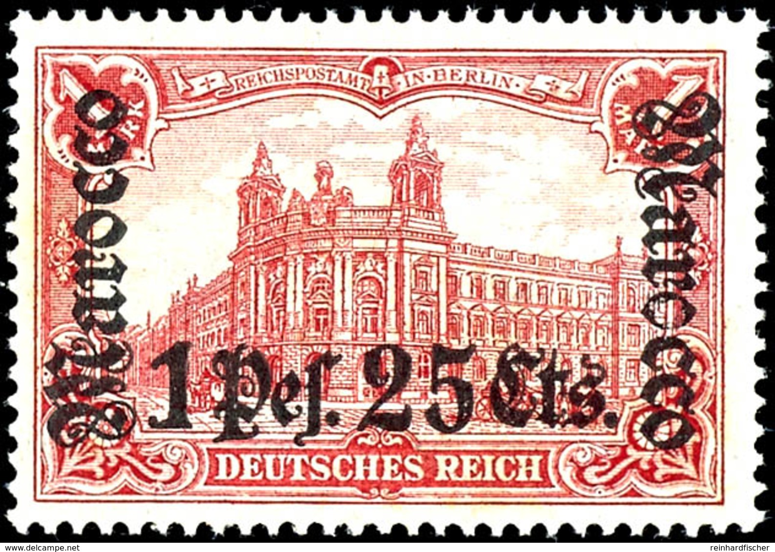 1 P. 25 C. Auf 1 M. Deutsches Reich, Tadellos Postfrisch, Mi. 220.-, Katalog: 43 ** - Marokko (kantoren)