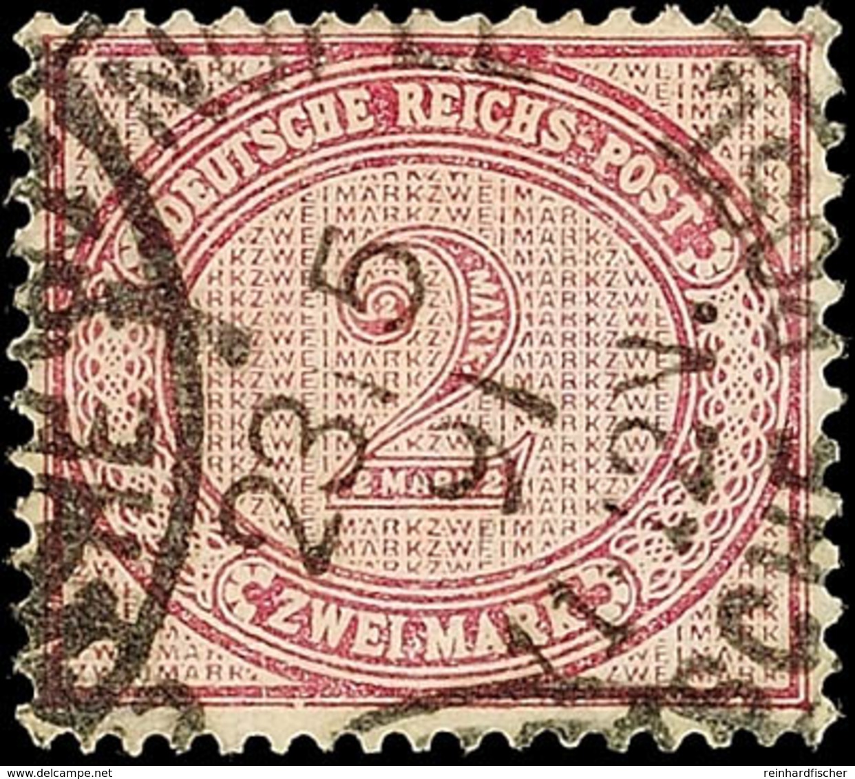 2 Mark Lebhaftgraulila, Gestempelt CONSTANTINOPEL 1  23/5 91 (Arge Type 6), Mi. 500.-, Katalog: V37d O - Turkse Rijk (kantoren)