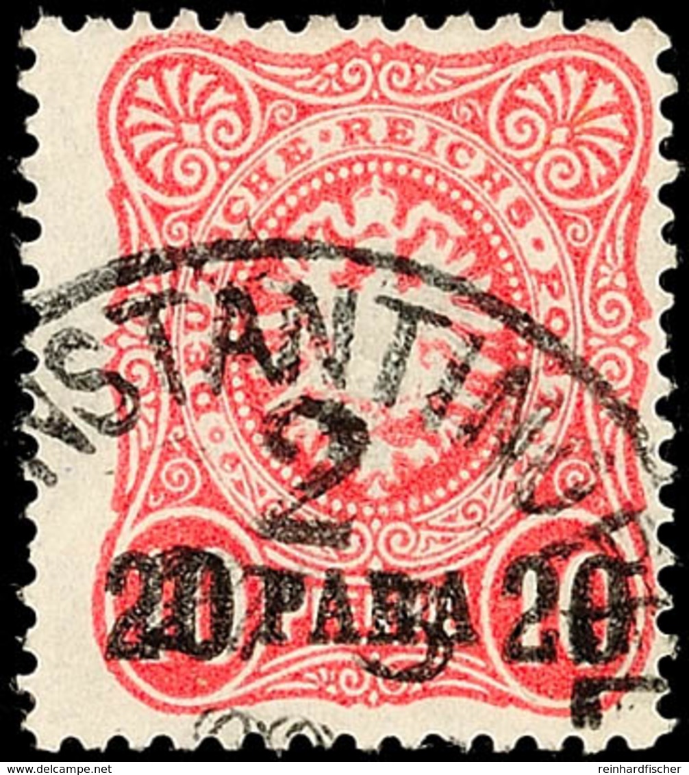 20 Para Auf 10 Pf. Tadellos Gestempelt, Gepr. Hollmann BPP, Mi. 100.-, Katalog: 2b O - Turkse Rijk (kantoren)