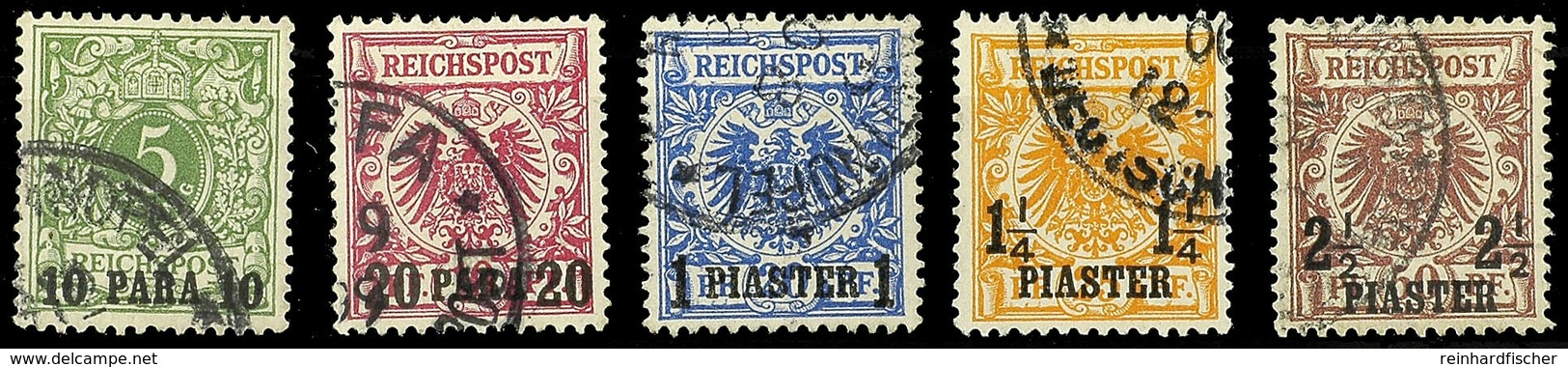 Krone/Adler Mit Aufdruck, Kompletter Gestempelter Prachtsatz, Mi. 60.-, Katalog: 6/10 O - Turkse Rijk (kantoren)