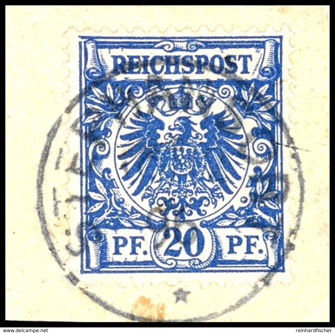 20 Pfg Krone/Adler, Stempel STEPHANSORT ../.. 96 (Tag Und Monat Nicht Lesbar), Auf Briefstück. PLATTENFEHLER: Ecke Oben  - Duits-Nieuw-Guinea