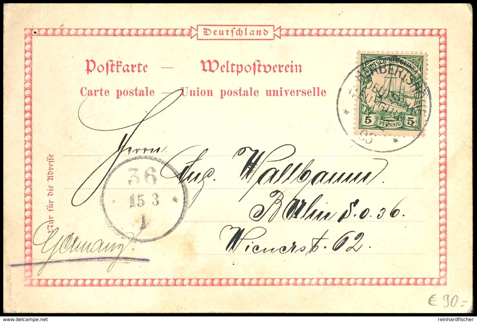 2 Ansichtskarten Je Frankiert Mit 5 Pfennig Grün, Stempel "HERBERTSHÖHE" Und "STEPHANSORT", Nach Deutschland Mit Ankunft - Duits-Nieuw-Guinea