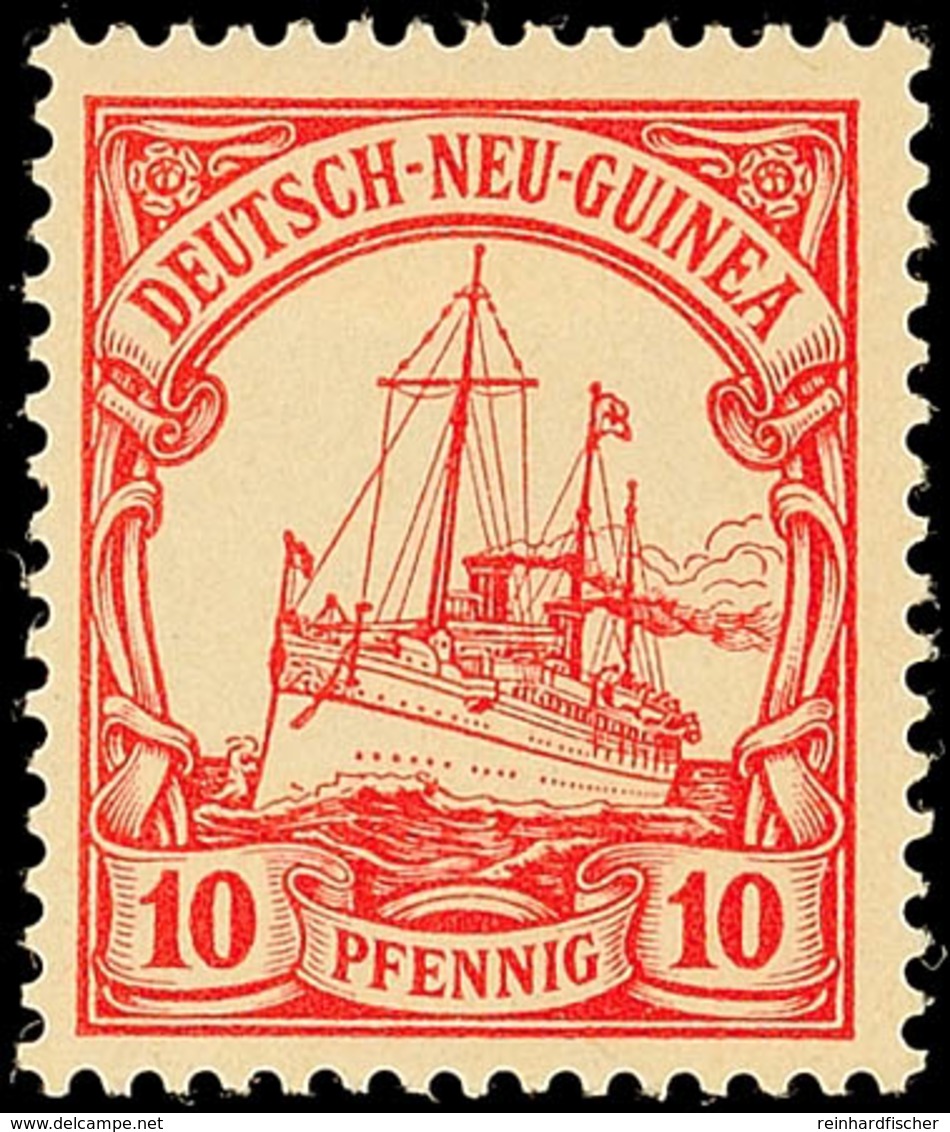10 Pf. Rot Ohne Wasserzeichen Tadellos Ungebraucht, Mi. 25.-, Katalog: 9 * - Duits-Nieuw-Guinea