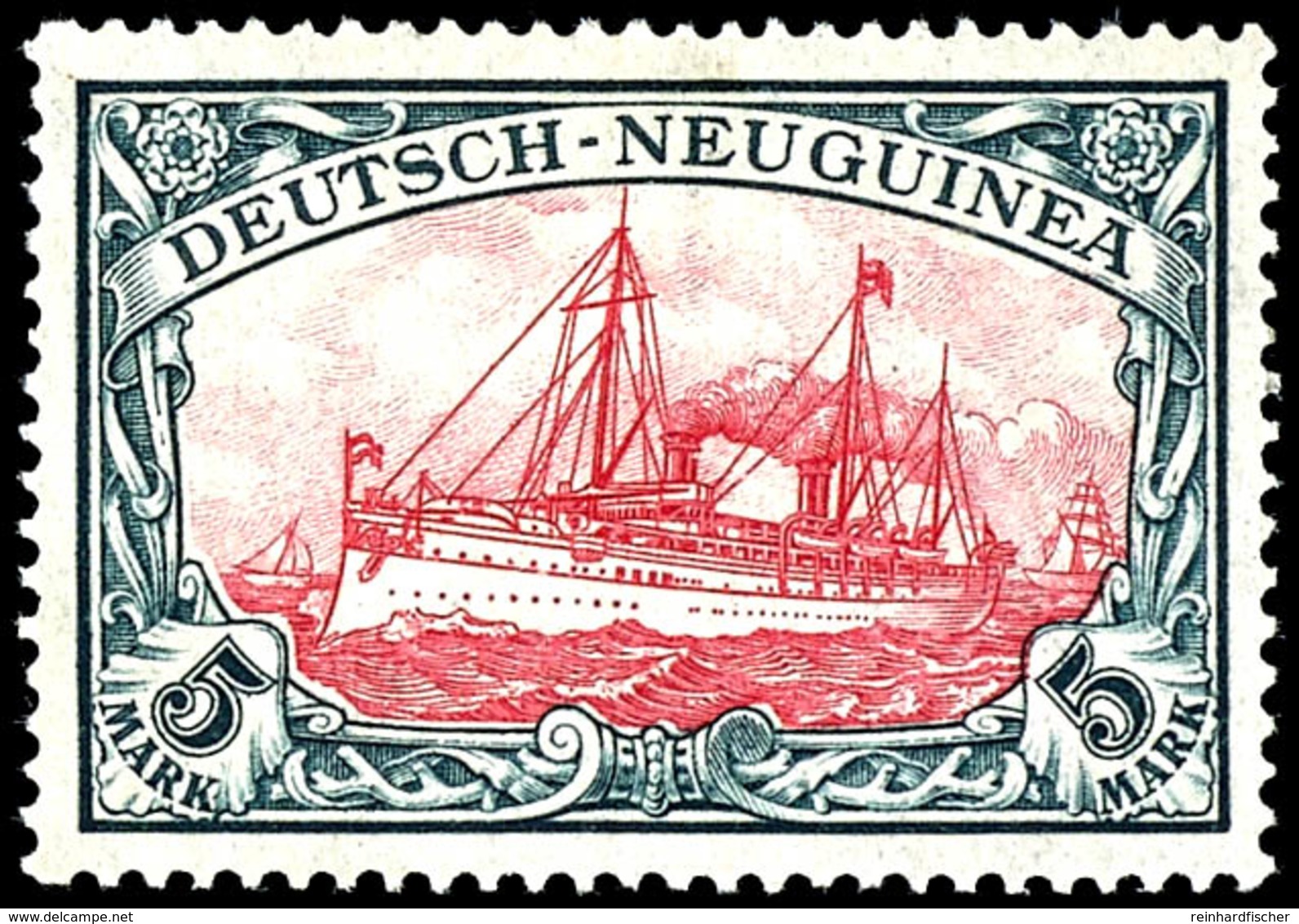 5 Mark Kaiseryacht, Tadellos Postfrisch, Befund Steuer BPP, Michel 160,-, Katalog: 23BI ** - Duits-Nieuw-Guinea