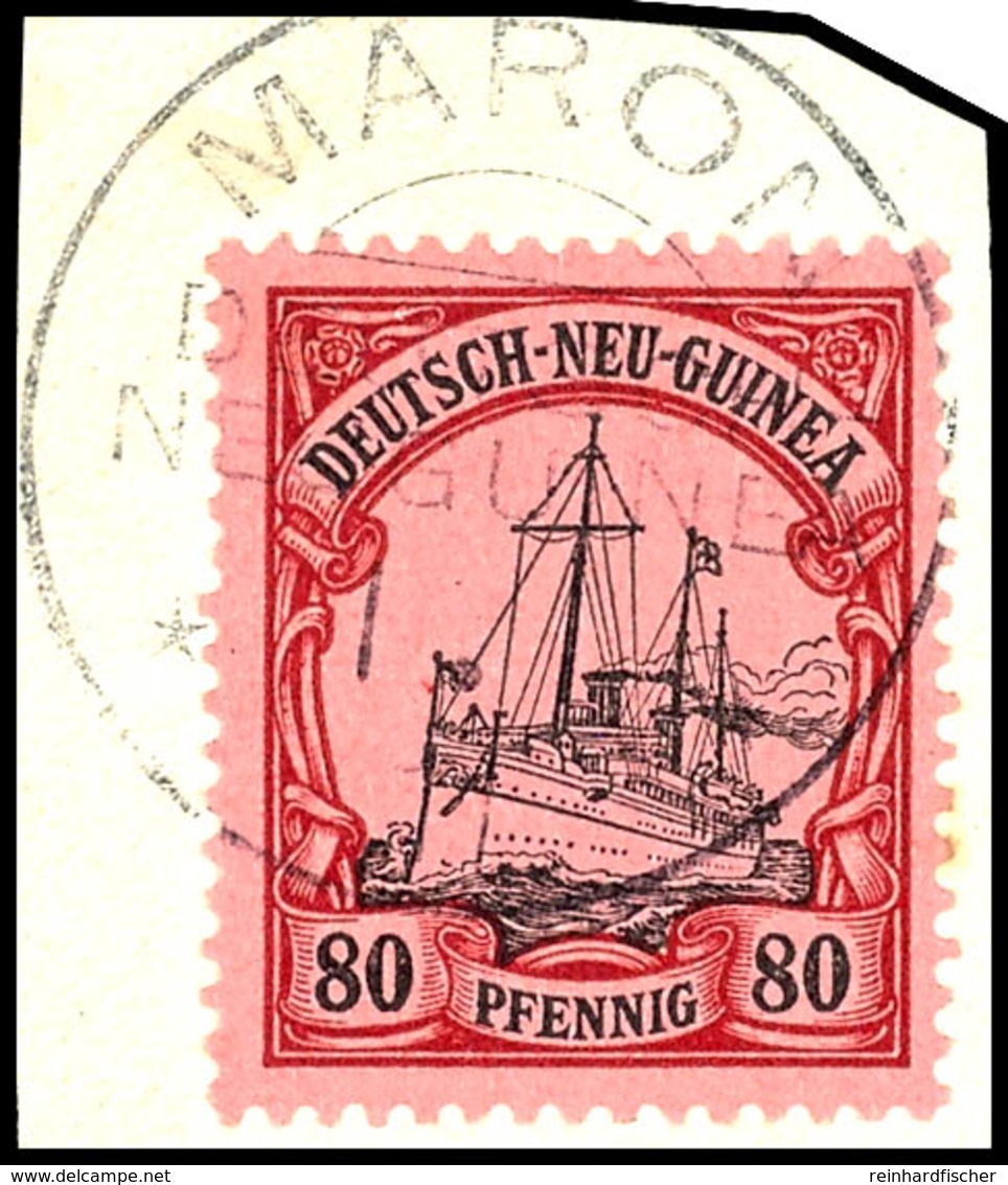 MARON 1. ?, Sonst Klar Auf Briefstück 80 Pfg Schiffszeichnung, Gepr., Mansfeld, Katalog: 15 BS - Duits-Nieuw-Guinea