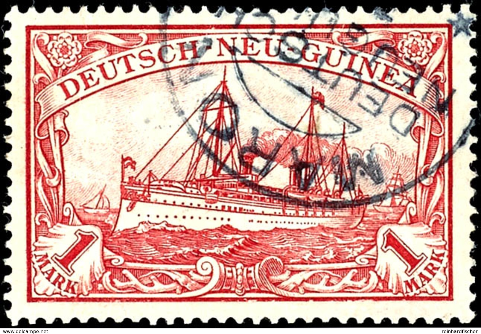 MARON, Teilstpl. Klar Auf 1Mk. Schiffszeichnung, Gepr. Pauligk, Katalog: 16 O - Duits-Nieuw-Guinea