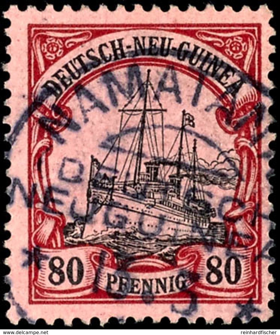 NAMATANAI 13.3, Klar Und Zentr. Auf Briefstück 80 Pfg Schiffszeichnung, Kleine Hinterlegung, Gepr. Dr.Provinsky BPP, Kat - Duits-Nieuw-Guinea