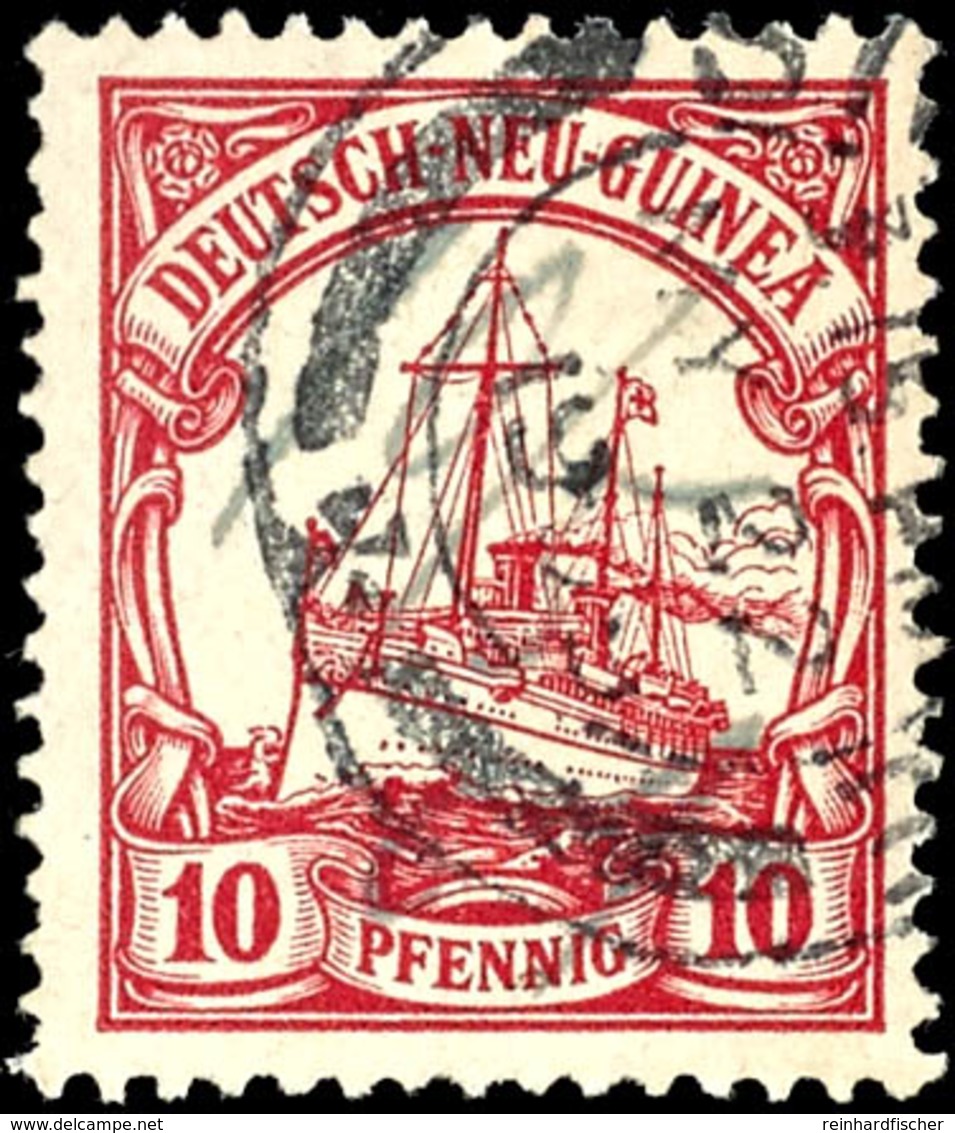10 Pfg Schiffszeichnung, Fremdentwertung, SI(NGAPOR)E  ME 22 1909, Katalog: 9 O - Andere & Zonder Classificatie