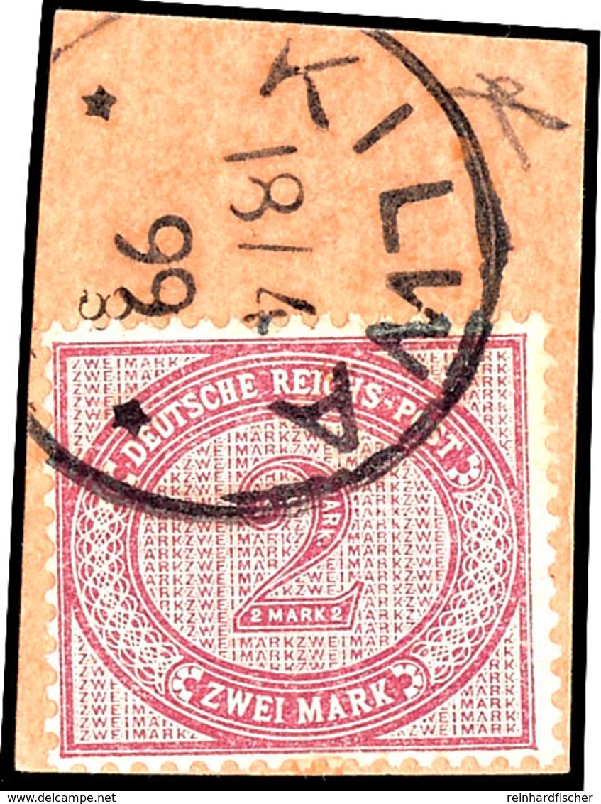 2 Mark Rötlichkarmin, Tadelloser Formularabschnitt, Stempel "KILWA", Michel/Steuer 380,-, Katalog: VO37f BS - German East Africa