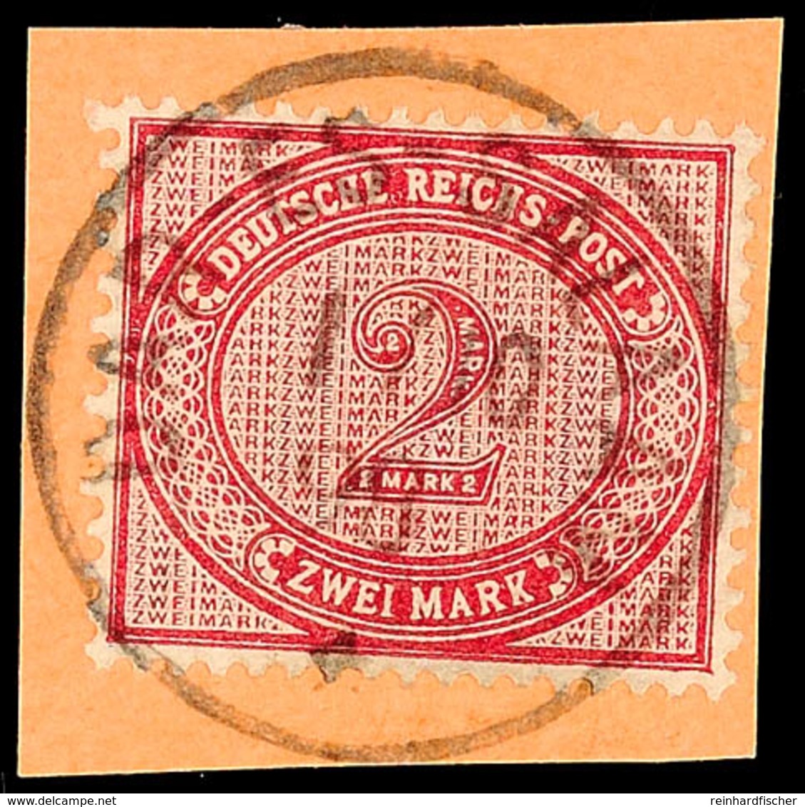 2 Mark Dunkelrotkarmin Auf Postanweisungsausschnitt, Klar Und Zentrisch Gestempelt DAR-ES-SALAAM 1/10 98, Gepr. R.F.Steu - German East Africa
