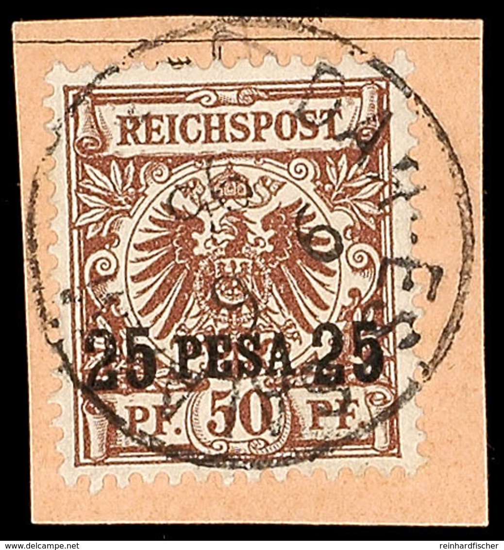 2 Pesa Bis 25 Pesa Auf Krone/Adler, Kompletter Gestempelter Kabinettsatz, Höchstwert Auf Postanweisungs-Briefstück (!),  - Duits-Oost-Afrika