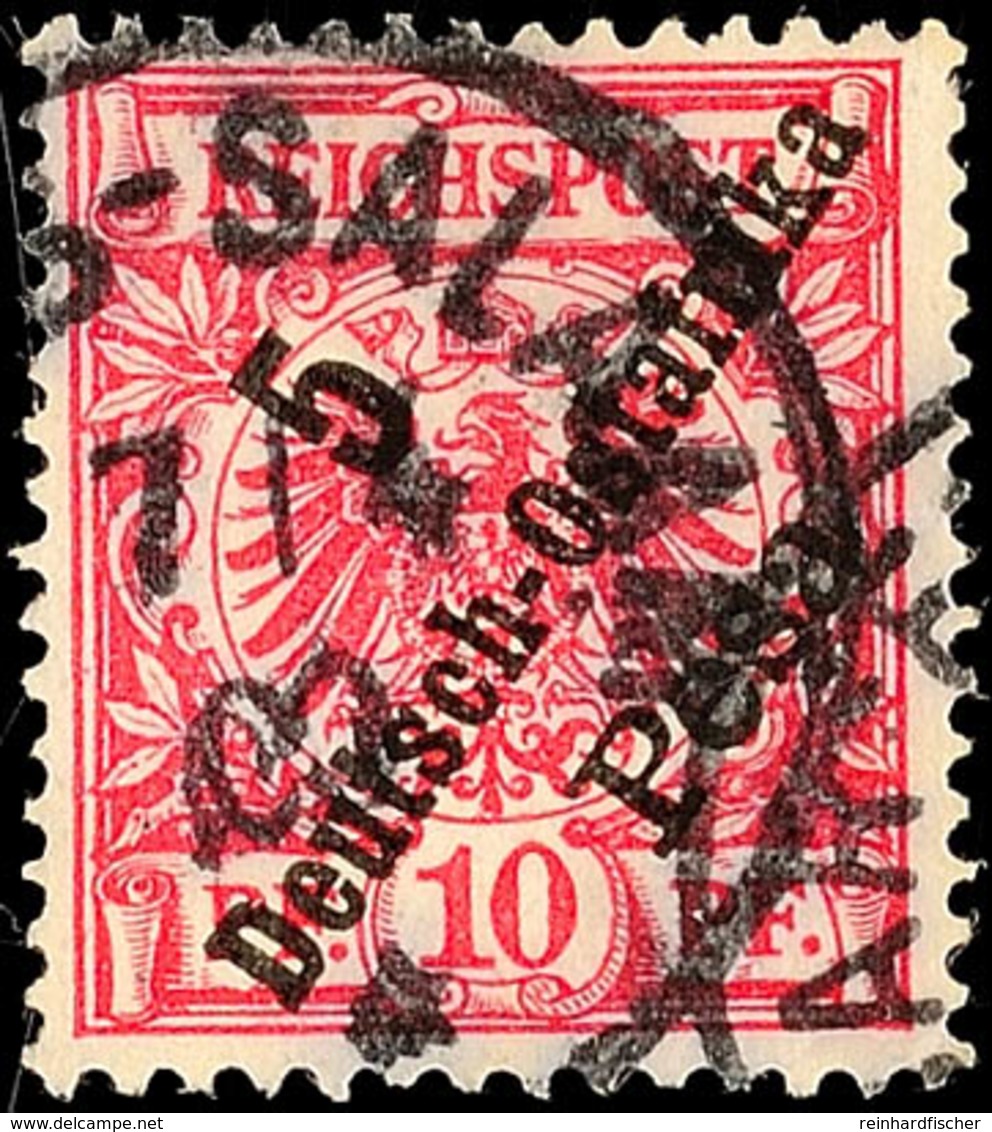 5 Pesa Auf 10 Pfg Rotkarmin, Tadellos Gestempelt, Gepr. Jäschke-Lantelme BPP, Mi. 120,-, Katalog: 8b O - German East Africa