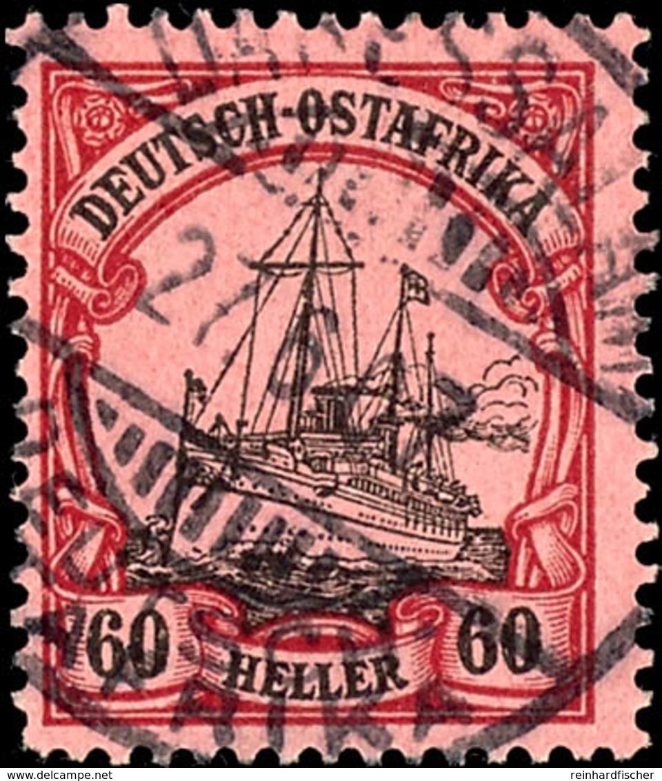 60 Heller Kaiseryacht, Gestempelt, Tadellos, Michel 120,-, Katalog: 29 O - Duits-Oost-Afrika