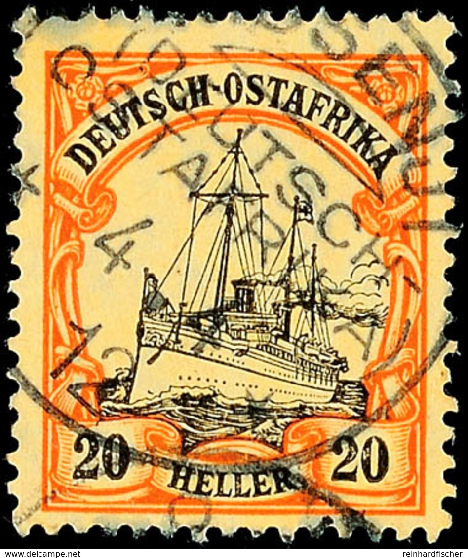 KISSENJI, 20 Heller Mit WZ Mit Fast Komplettem Stempelabschlag Vom 4.4.12, Sehr Selten, Katalog: 34 O - Duits-Oost-Afrika