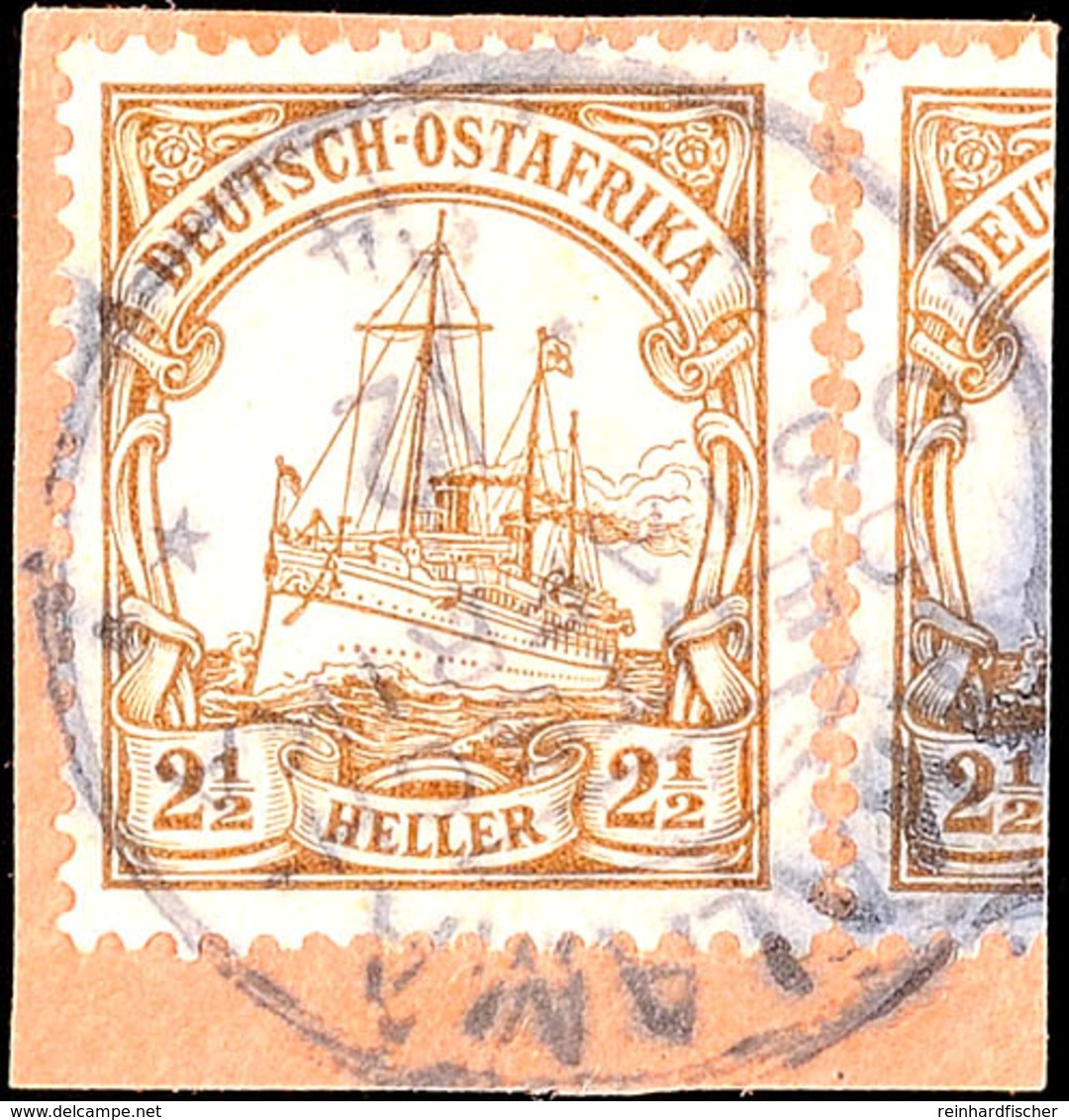 MKALAMA ? 12 14, Kriegsdatum Zentrisch Auf Briefstück 2½ Heller Kaiseryacht, Katalog: 30 BS - German East Africa