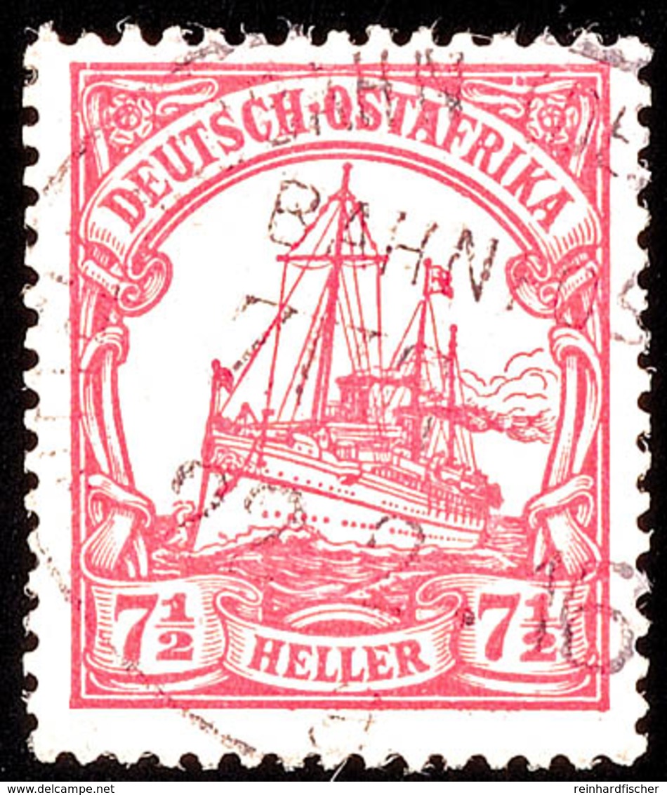 MITTELLANDBAHN BAHNPOST A Ohne Zug-Nr.  22 2 16 (Kriegsdatum) Zentrisch Auf 7 ½ Heller Kaiseryacht, Katalog: 32 O - German East Africa