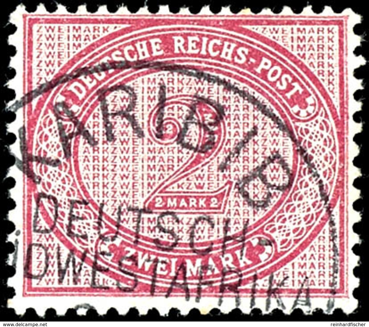 2 Mark Rötlichkarmin, Tadellose Marke Mit Extrem Seltenen Stempel "KARIBIB", Steuer 20 X, Michel/Steuer 2000,-, Katalog: - Duits-Zuidwest-Afrika