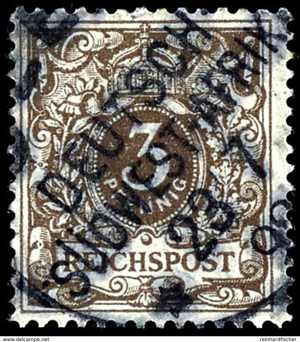 3 Pfennig Mittelbraun, Gestempelt "SEEIS", Prachtstück, Michel/Steuer 200,-, Katalog: M45b O - Duits-Zuidwest-Afrika