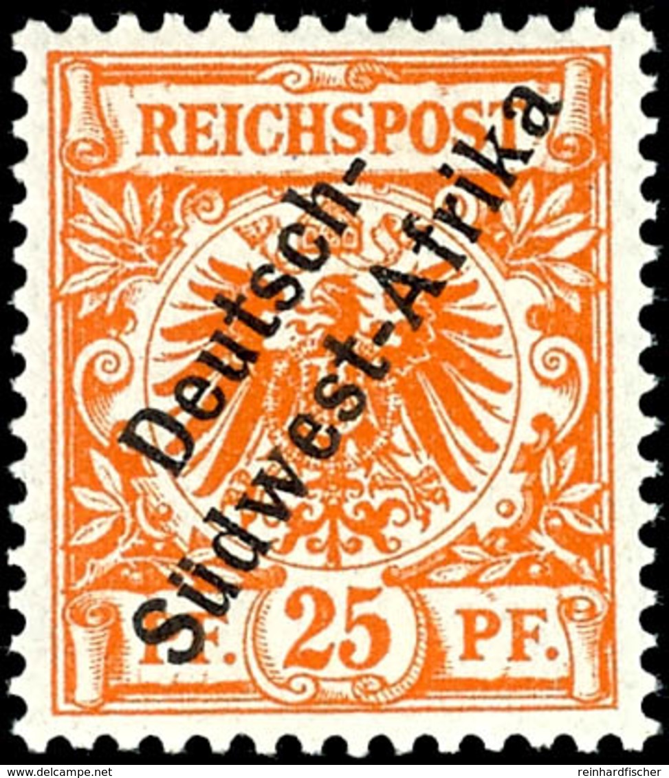 25 Pfg Krone/Adler Mit Schwarzem Bdr.-Aufdruck "Deutsch-Südwest-Afrika", Orange Und Dunkelorange, Beide Werte Tadellos U - Duits-Zuidwest-Afrika