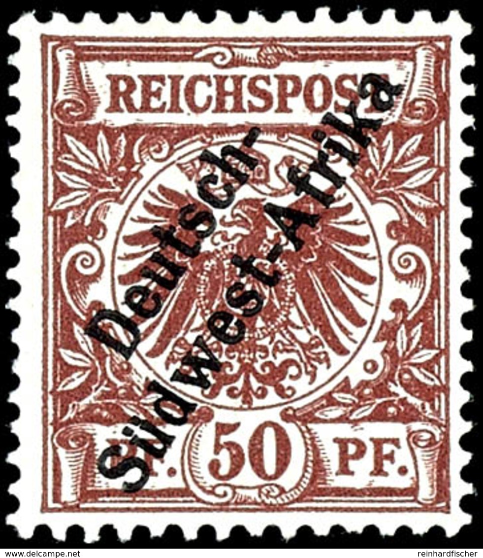 50 Pfg. Postfrisch, Tadellos, Geprüft Bothe BPP, Fotoattest Jäschke-L. BPP, Mi. 750.-, Katalog: II ** - Duits-Zuidwest-Afrika