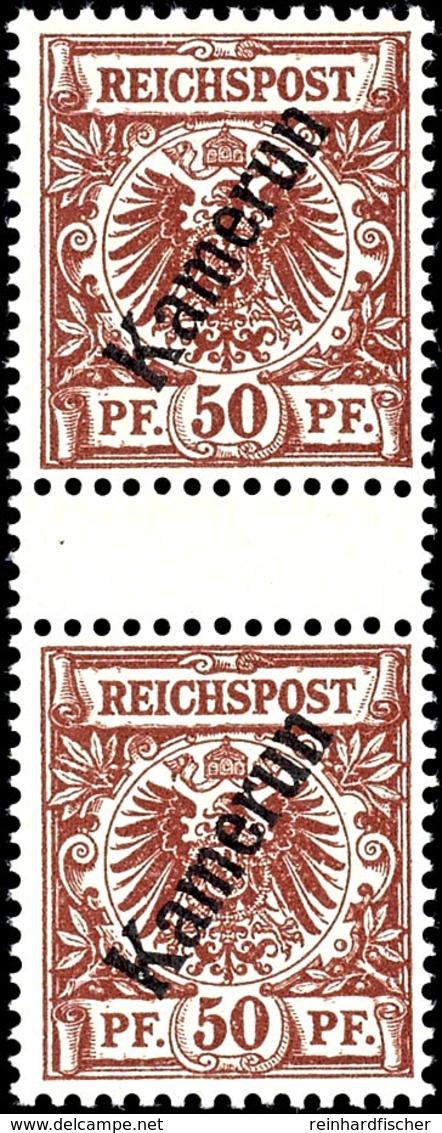 50 Pfg. Senkrechtes Paar Mit Zwischensteg, Postfrisch, Mi. 200.-, Katalog: 6ZS ** - Kameroen
