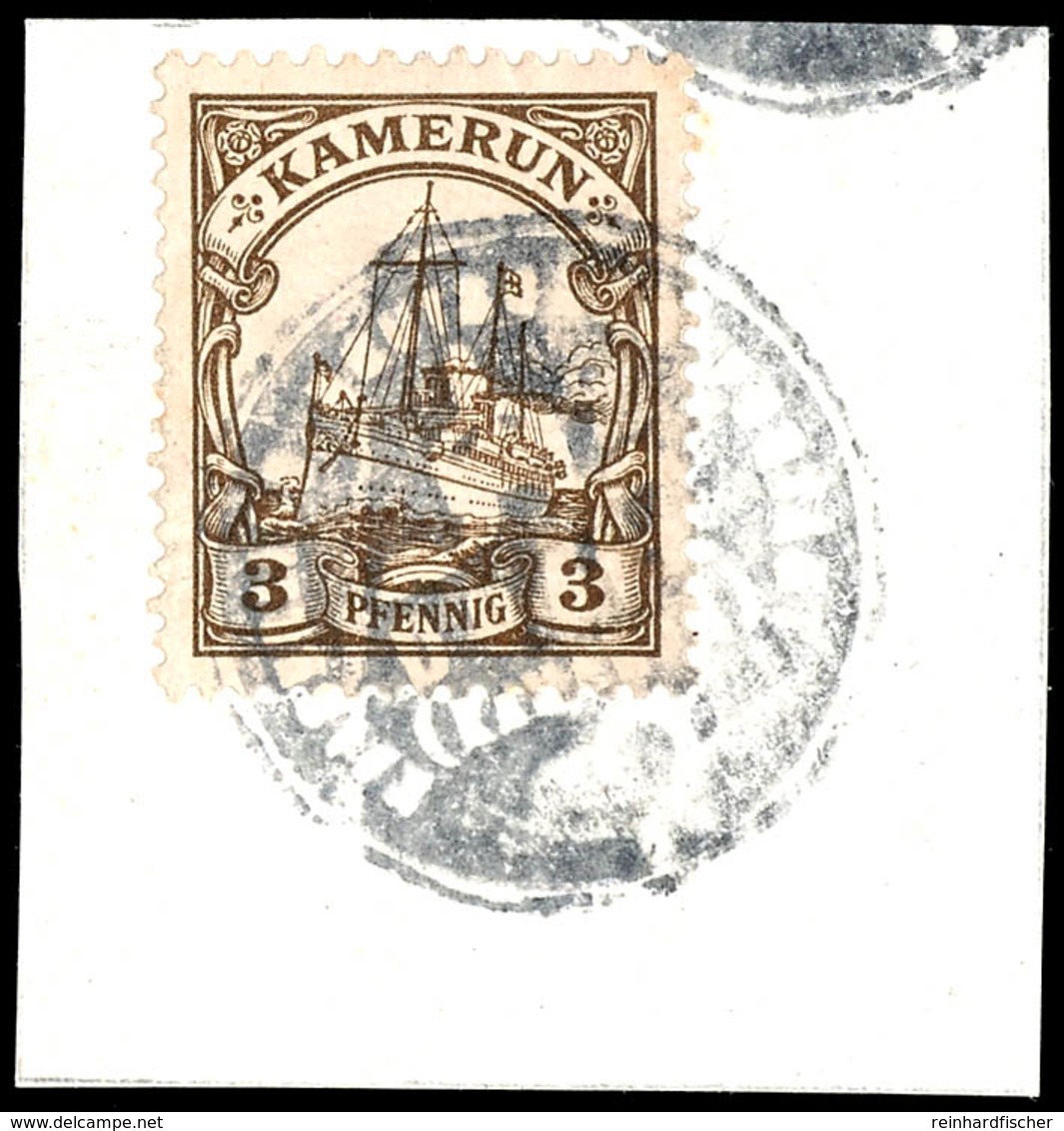 3 Und 40 Pfennig Auf 5 Tadellosen Briefstücken Mit Verschiedenen Postagentur-Dienstsiegeln Entwertet, Selten, Katalog: 7 - Kameroen