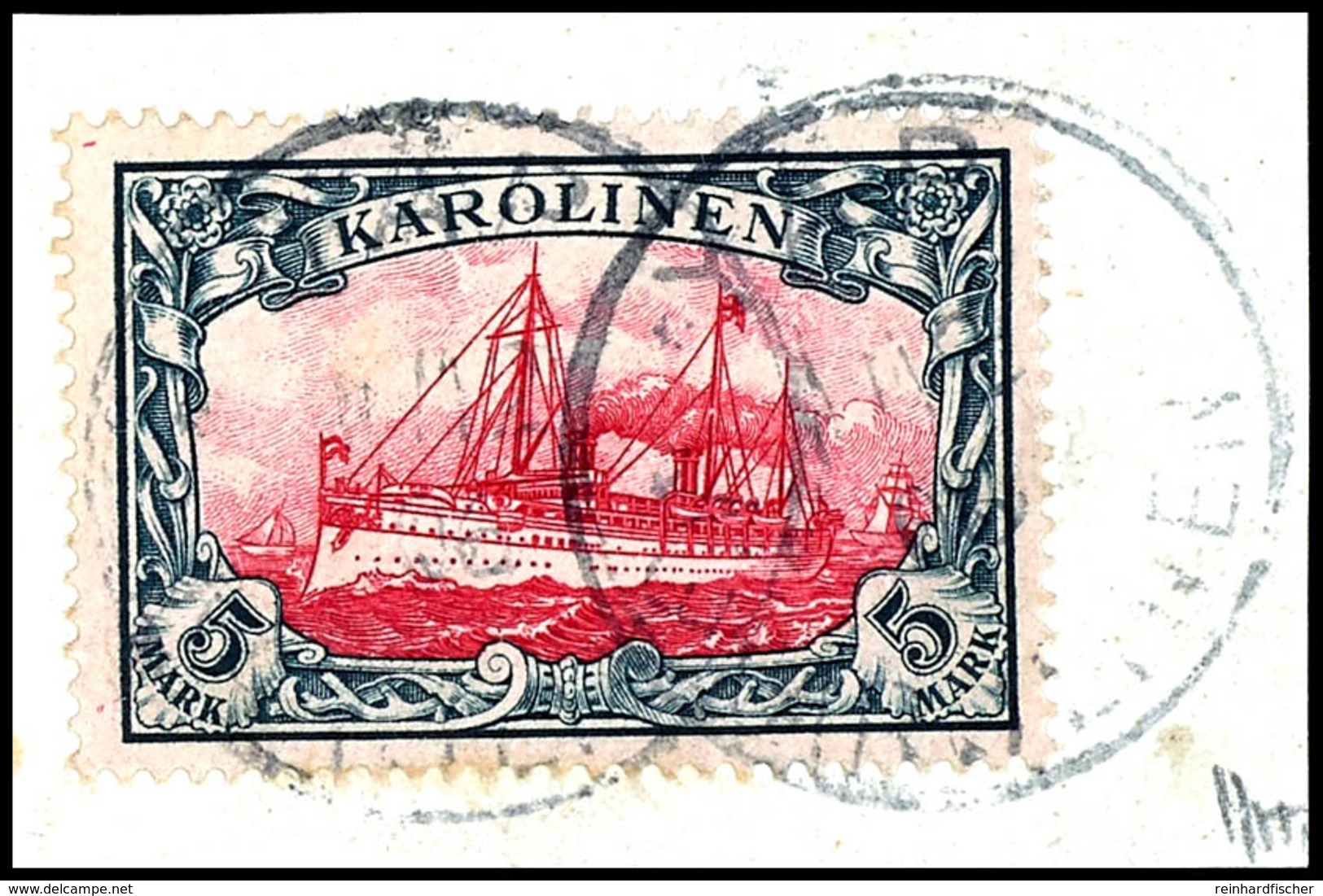 3 Pfennig Bis 5 Mark Kaiseryacht, Gestempelt/Briefstück, Kabinettsatz, Michel 1000,-  Hohe Werte Geprüft Pfenniger, Rich - Carolinen