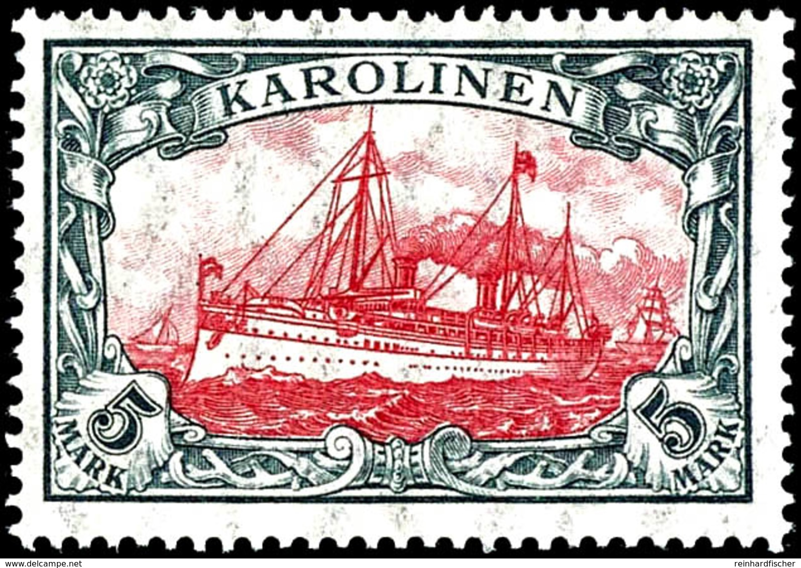 5 Mark Kaiseryacht, Friedensdruck, 26:17 Zähnungslöcher, Ungebraucht, Tadellos, Fotobefund Jäschke-Lantelme BPP, Mi. 240 - Caroline Islands