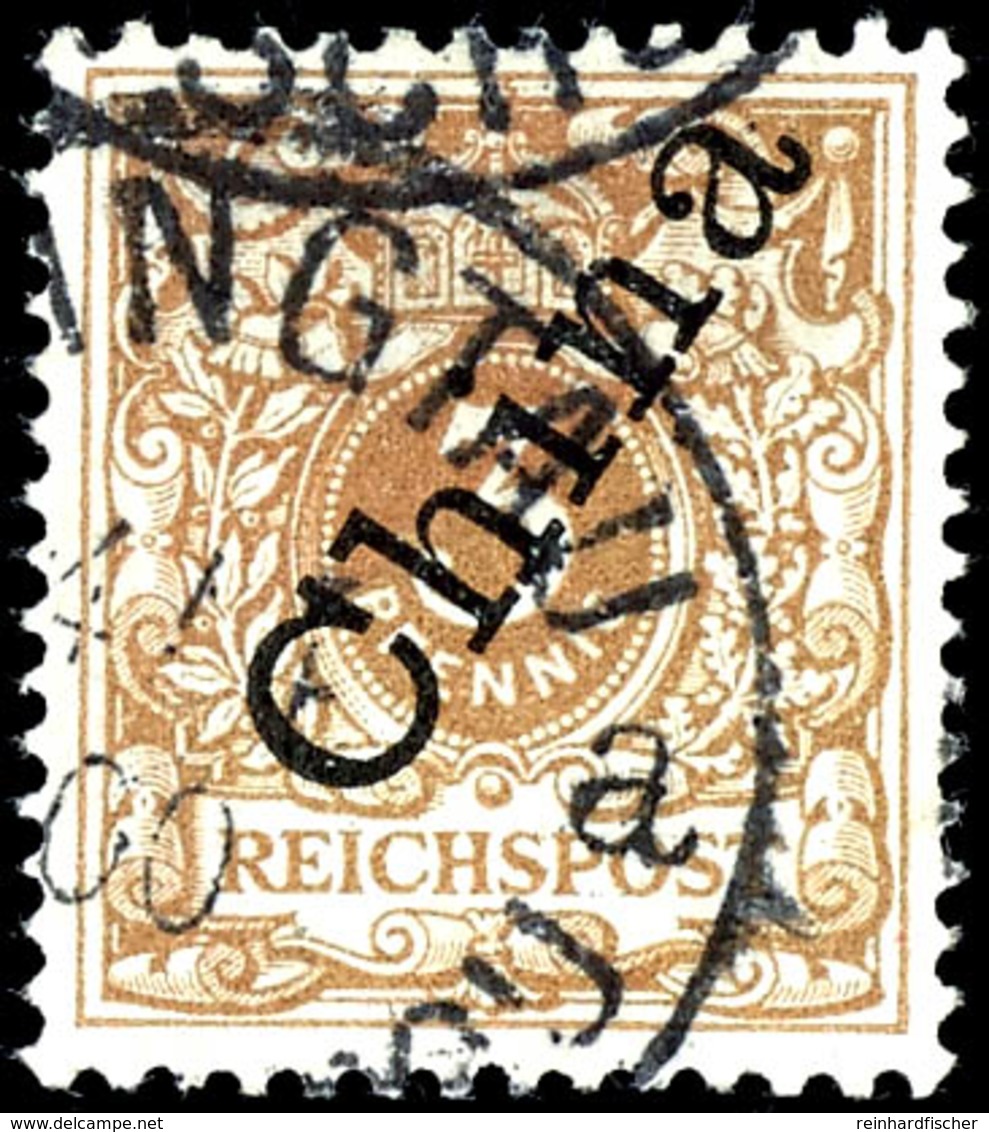 3 Pfennig Steil, Hellocker, Gestempelt, Kabinett, Michel 600,-, Katalog: V1IIe O - Kiaochow