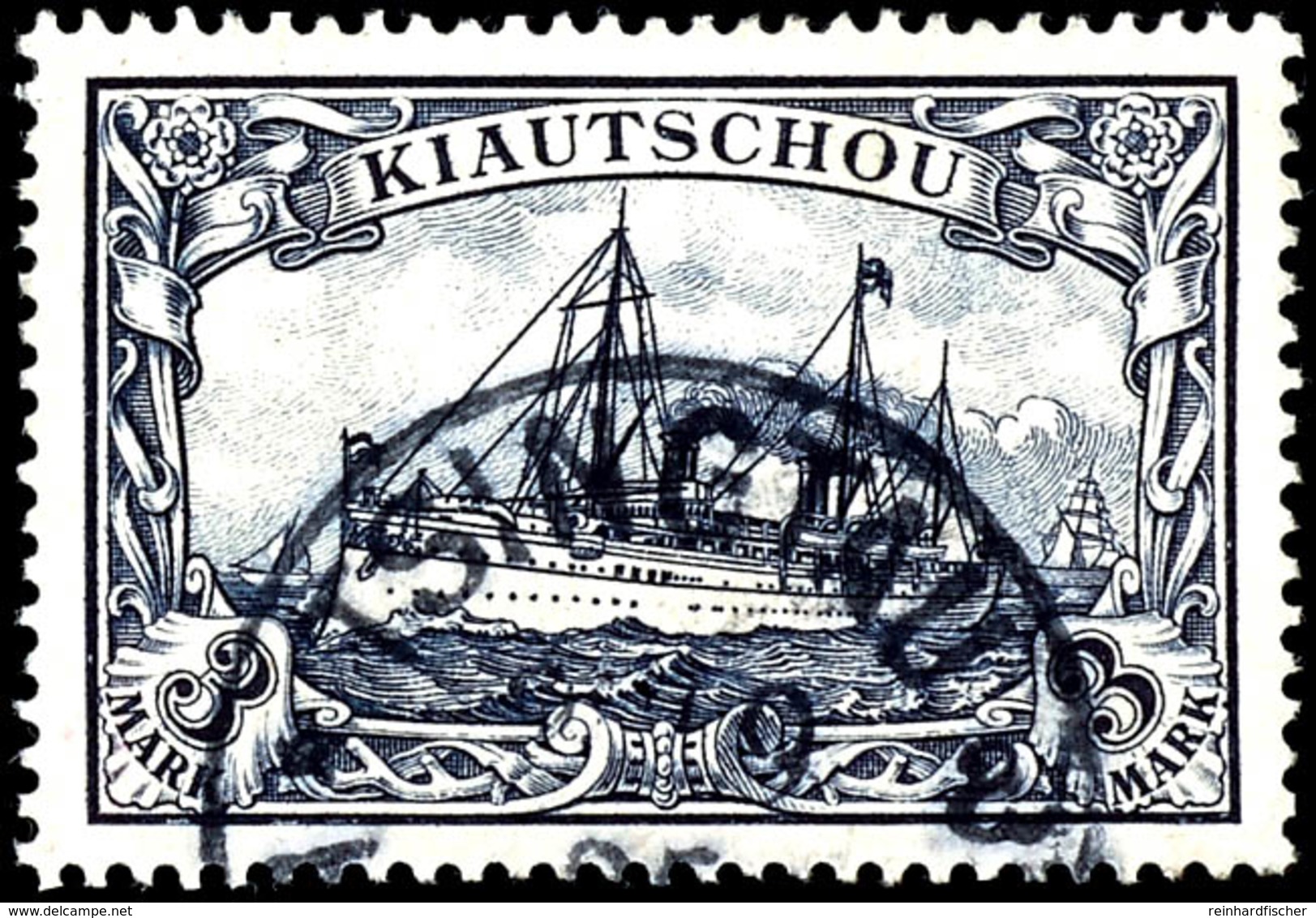 3 Mark Kaiseryacht, Tadellos, Gestempelt "TSINGTAU", Geprüft Bothe BPP, Michel 240,-, Katalog: 16 O - Kiaochow